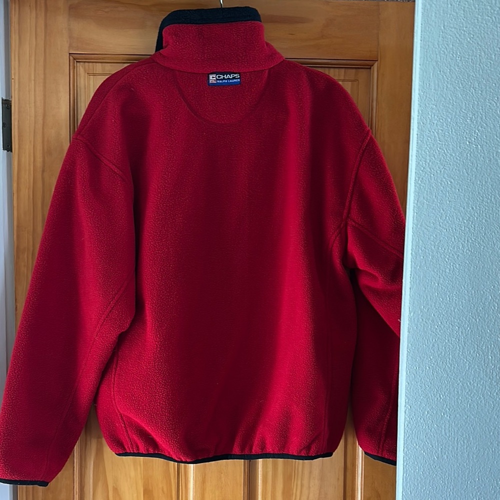 Chaps Ralph Lauren Red Fleece Pullover - Picture 4 of 4